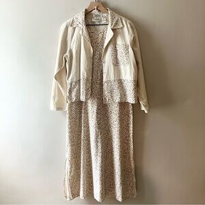 SELENE SPORT 2 Piece Speckled Silk Linen Maxi Dress